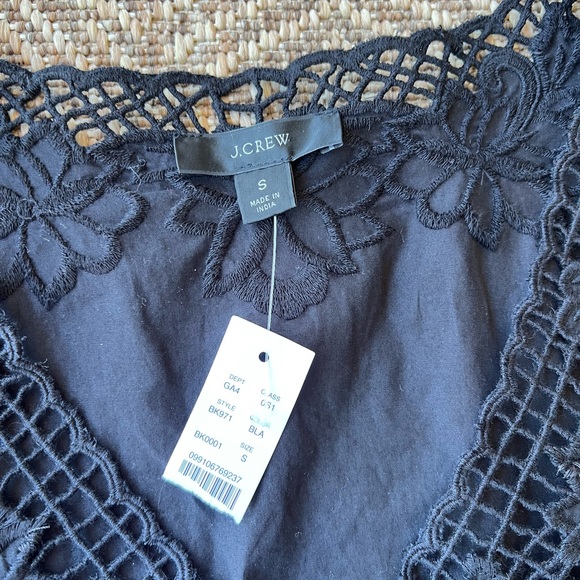 NWT J. Crew Eyelet Trim Cotton Long Sleeves Mini Dress Size Small - Picture 5 of 10